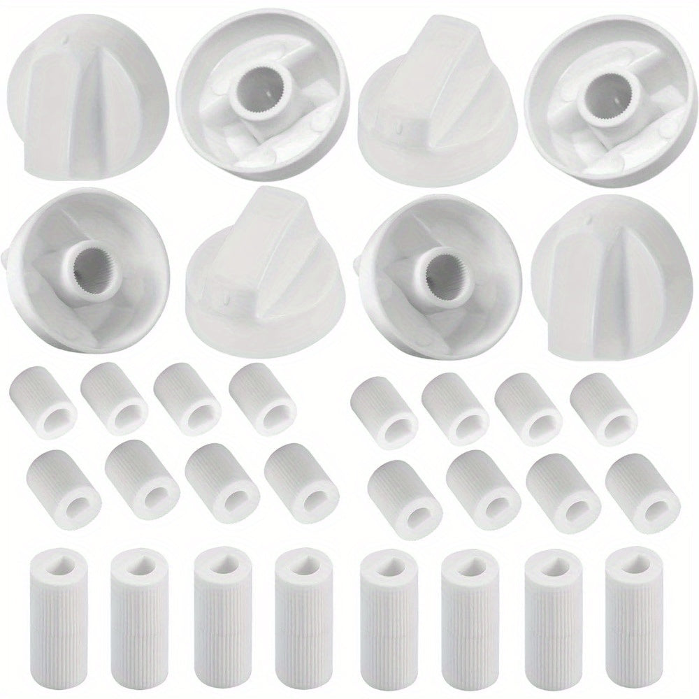 8 perillas de control de plástico con 24 adaptadores de eje, reemplazo universal para horno/estufa/estufa - Amplia compatibilidad