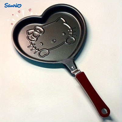 Sartén mini antiadherente de Sanrio para for hello kitty - Diseño de dibujos animados lindo, perfecto para huevos, panqueques y desayuno, ideal para uso en la cocina del hogar, esenciales de la cocina | Utensilios de cocina juguetones | Cocina duradera