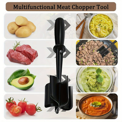 Rebanador de Carne de Silicona de Alta Calidad 1pz - Resistente al Calor hasta 430°F, Sin Olor, Libre de Bisfenol A, Utensilio de Cocina para Viaje en RV, Trituradora de Carne, Patatas y Hamburguesas - Herramienta de Mezcla Manual sin Electricidad