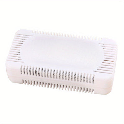 Desodorante de carbón activado natural y sin fragancia - Contenedor rectangular de plástico con tapa plegable, perfecto para congeladores, refrigeradores, cajas de almuerzo y más - Reutilizable, sellado en vacío, eliminación de olores | Estética moderna