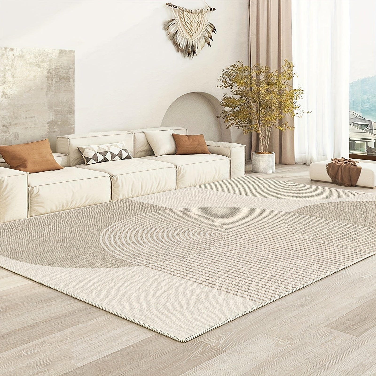 Alfombra Geométrica Minimalista Moderna - Lavable a Máquina, Rectangular, Tamaño Grande, Adecuada para Salón, Dormitorio y Oficina - Alfombra Interior, Ideal para Baños, Cocinas, Entradas - Regalo de Decoración del Hogar, Tapetes para Puertas, Alfombra d