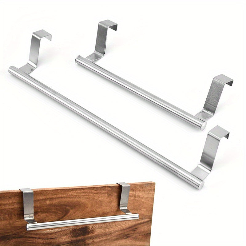 1pc Perchero de Toallas de Acero Inoxidable de Varilla Única, Tipo de Colgador de Trapo sin Perforación en la Puerta del Armario, Barra de Toallas para Colgar en la Puerta del Armario, Perchero de Toallas para Baño