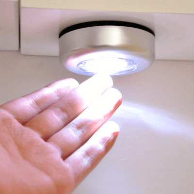 5pcs Luces Táctiles Modernas de 3 LED, Acolchado Inalámbrico para Armario, Luz Nocturna de Montaje en Pared con Pantalla de Plástico, Control por Botón, Tema Fantasía para Dormitorio, Pasillo, Baño, Cocina, Escaleras - Funciona con Pilas (AAA), No Incluy