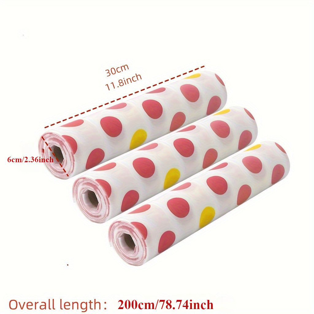 3 rollos de forros de cajones hechos de material PET para armarios de cocina, almohadillas a prueba de humedad y aceite, accesorios para cajones de armarios, artículos de almacenamiento para el hogar, decoración del hogar, decoración de habitaciones.