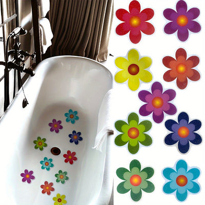 10 unidades de calcomanías antideslizantes en forma de flor para baño en casa Color Calcomanías antideslizantes para bañera Calcomanías antideslizantes autoadhesivas de 8.0cm