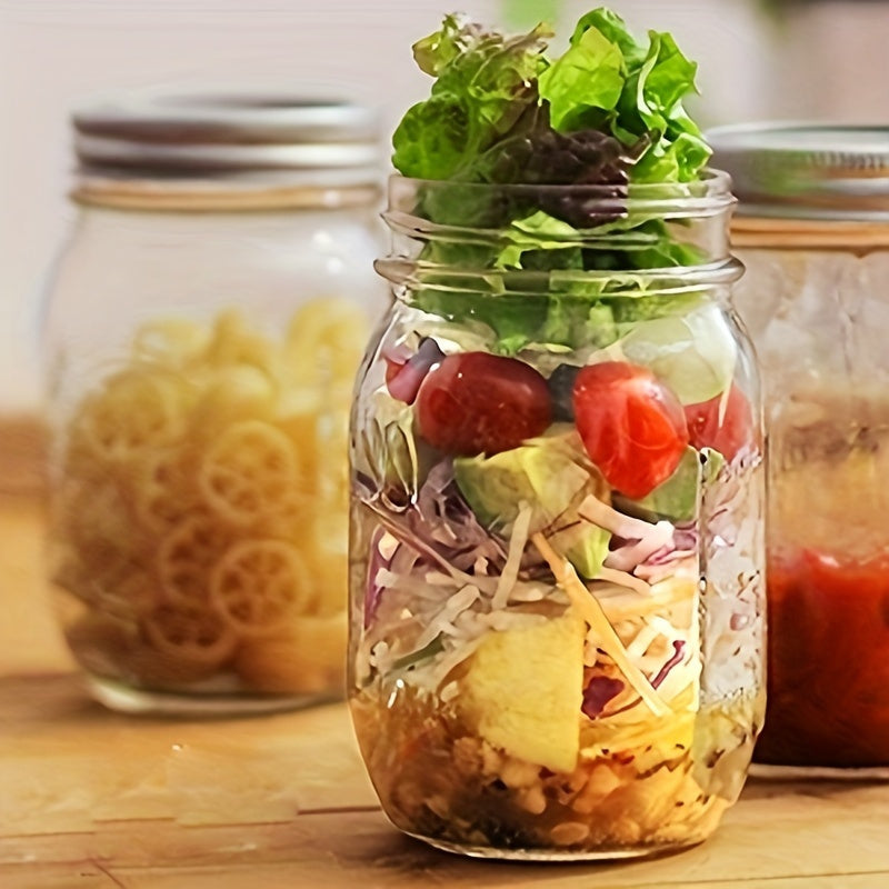 250ml/500ml 4/8pcs Tarros de Vidrio Mason con Tapas Redondas, Reutilizables para Enlatado, Fermentación, Conserva, Avena Nocturna, Mermelada, Frutas y Snacks, Contenedores y Accesorios de Cocina