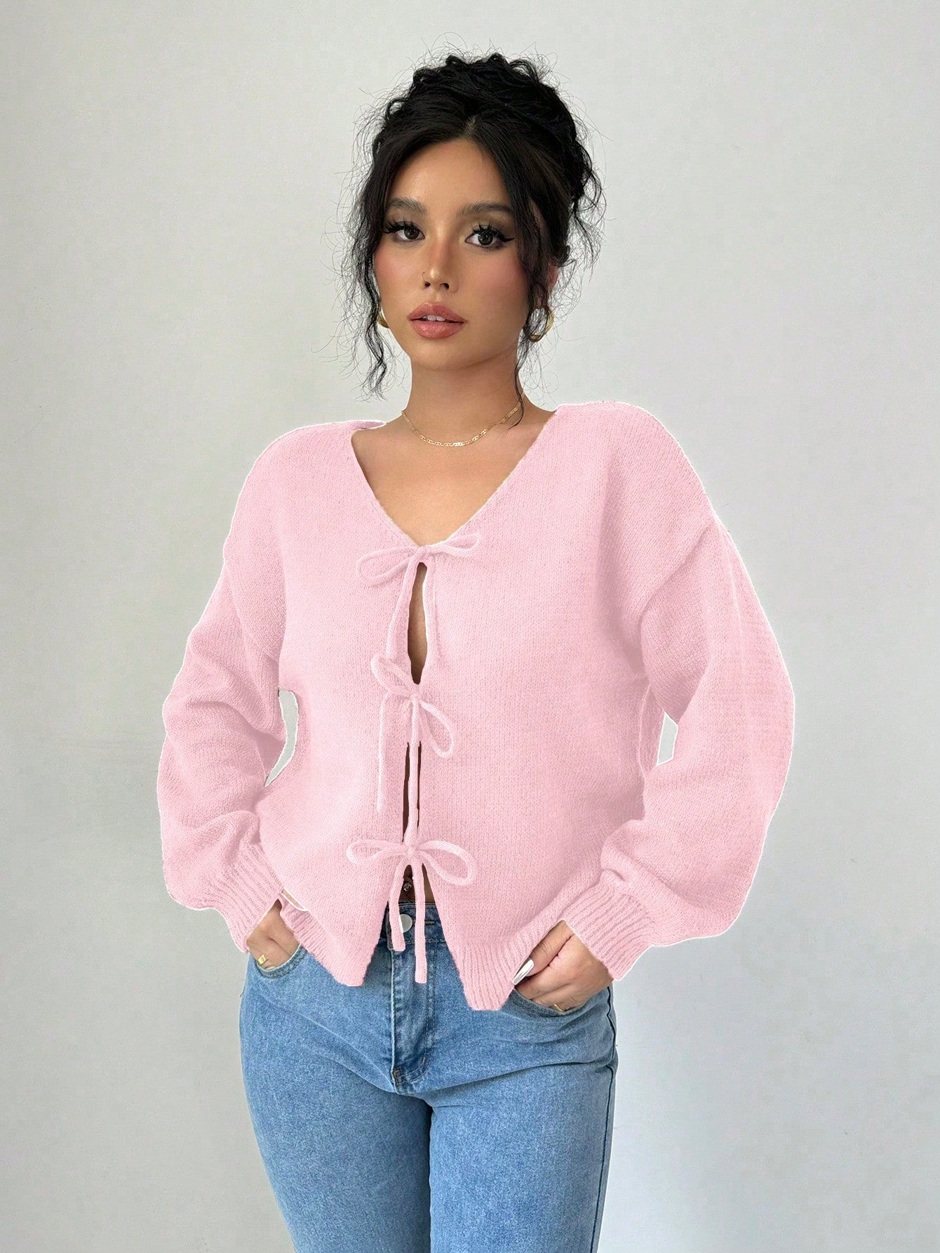 Prive chaqueta de punto con cremallera de unicolor informal, versatil para otono/invierno