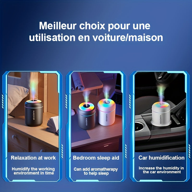 Difusor de aromaterapia y humidificador con USB, niebla fría, sin aceites esenciales, con luz nocturna LED de cambio de color, ideal para uso en casa/auto y humectación al dormir, accesorios para habitación