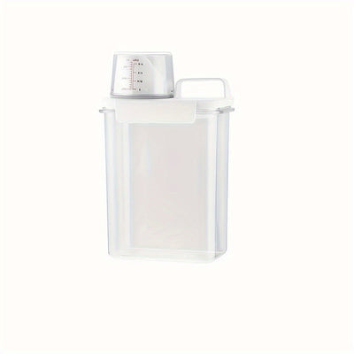 Dispensador de Detergente para Ropa Hermético Clásico con Almacenamiento Transparente para Polvo - Plástico Duradero, Múltiples Tamaños (1.1L/1.8L/2.3L), Contenedores de Almacenamiento para la Organización del Hogar