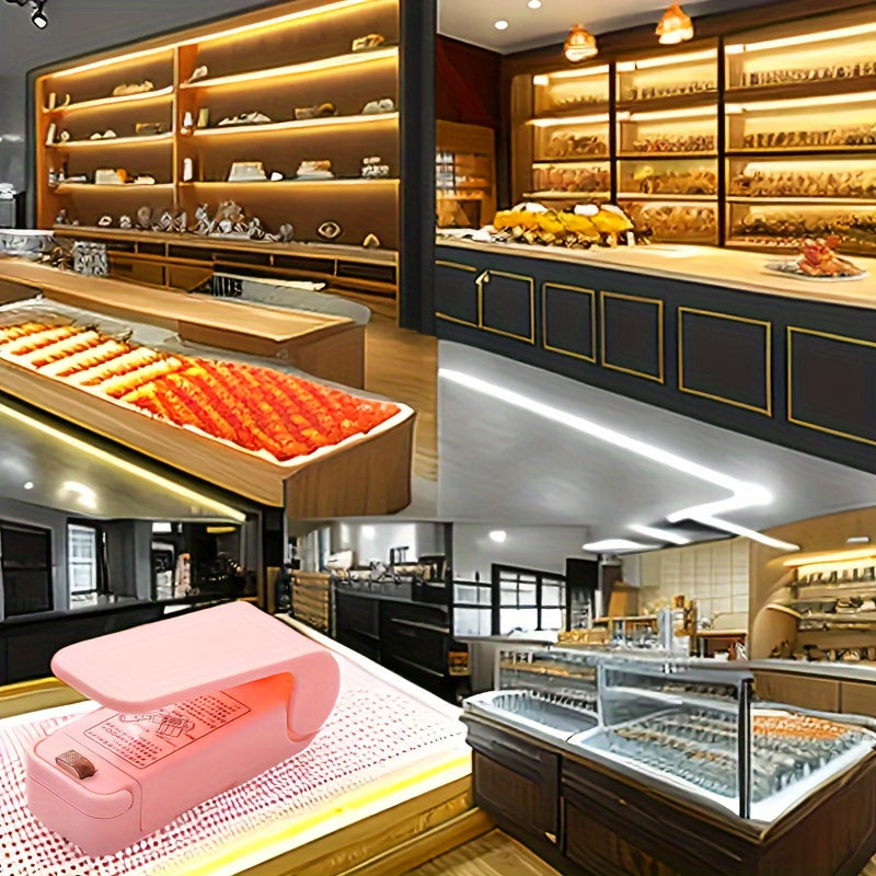 Sellador de alimentos compacto de vacío - Sellado rápido para aperitivos y preparación de comidas, ABS duradero, selección de colores aleatorios, alimentado por batería (no recargable), diseño portátil para frescura y organización, esenciales para la pre