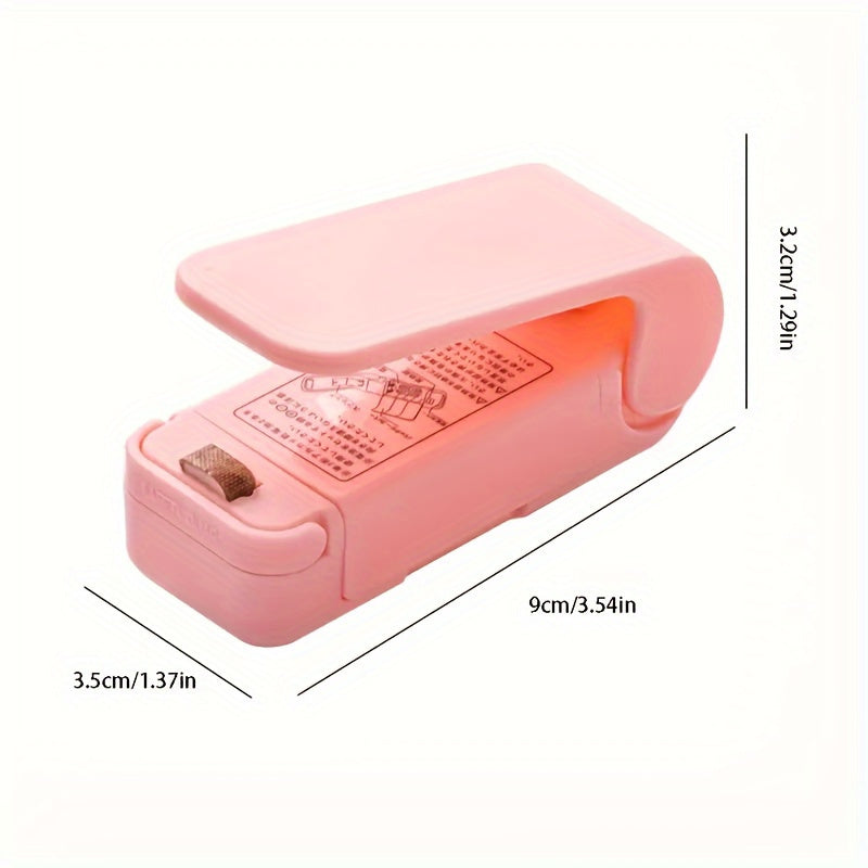 Sellador de alimentos compacto de vacío - Sellado rápido para aperitivos y preparación de comidas, ABS duradero, selección de colores aleatorios, alimentado por batería (no recargable), diseño portátil para frescura y organización, esenciales para la pre