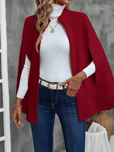 Emery rose abrigo de lana con estilo de capa elegante de unicolor para dama, para otono/invierno