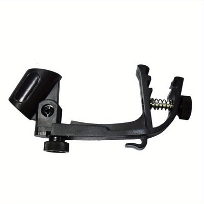 Soporte de micrófono de tambor ajustable y rotativo negro - Soporte de clip de tambor de plástico para montaje de micrófono portátil