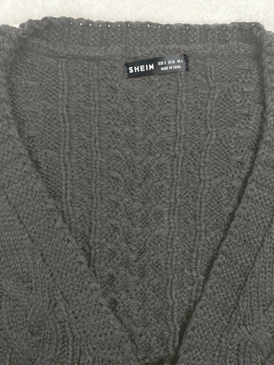 Moosta cardigan informal de manga de globo con nudo delantero de unicolor para otono/invierno