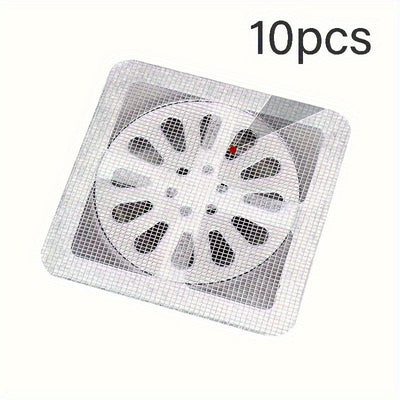 10pcs Pegatinas Autoadhesivas para Capturar Cabello para Ducha, Fregadero de Cocina y Desagües de Baño - Prevención de Obstrucciones, Cubiertas de Desagüe de Suelo a Prueba de Insectos, Aplicación Fácil, Accesorios de Ducha