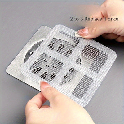 10pcs Pegatinas Autoadhesivas para Capturar Cabello para Ducha, Fregadero de Cocina y Desagües de Baño - Prevención de Obstrucciones, Cubiertas de Desagüe de Suelo a Prueba de Insectos, Aplicación Fácil, Accesorios de Ducha