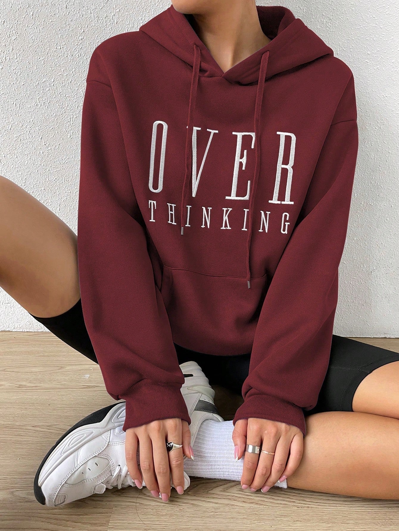 Moosta sudadera con capucha y cordon mujer, estampado "overrensando", otono