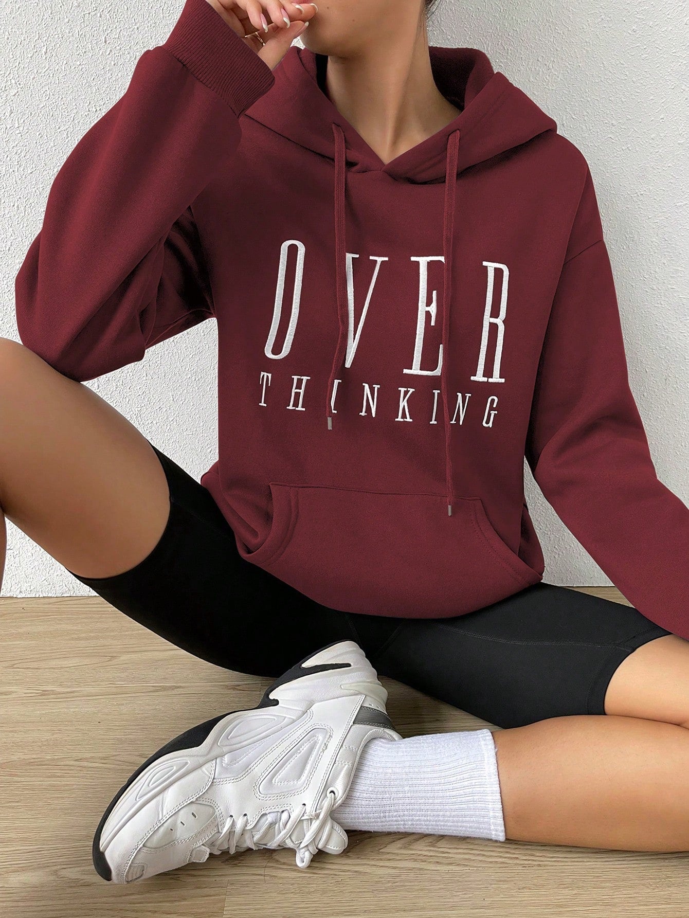 Moosta sudadera con capucha y cordon mujer, estampado "overrensando", otono