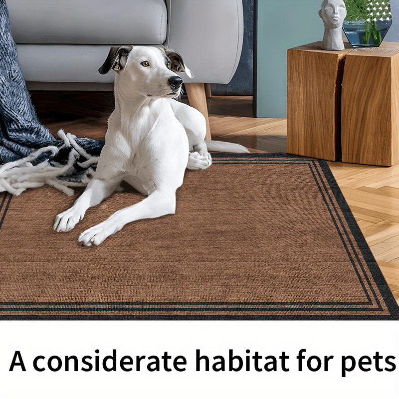 Zulida Alfombra Moderna Marrón para Áreas Exteriores - Poliéster Duradero, Alfombra Decorativa Antideslizante para Patio, Porche y Uso Interior/Exterior, Lavable en Máquina, Pila Baja, Decoración Exterior | Decoración Moderna | Alfombra Lavable, Alfombra