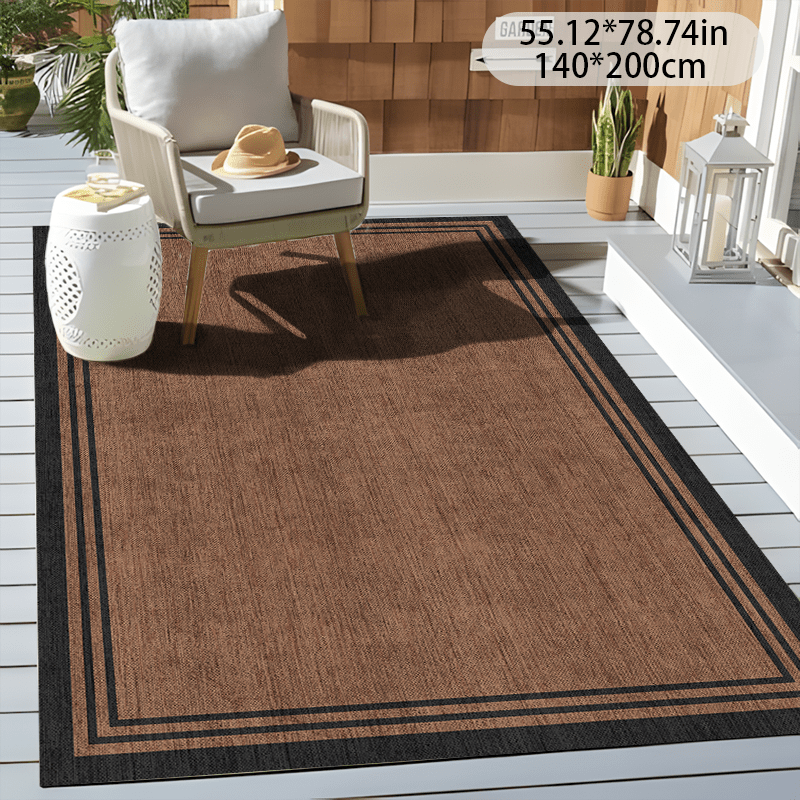Zulida Alfombra Moderna Marrón para Áreas Exteriores - Poliéster Duradero, Alfombra Decorativa Antideslizante para Patio, Porche y Uso Interior/Exterior, Lavable en Máquina, Pila Baja, Decoración Exterior | Decoración Moderna | Alfombra Lavable, Alfombra