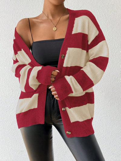 Essnce nueva moda sueter de lana de imitacion de vison con rayas para mujer, otono/invierno