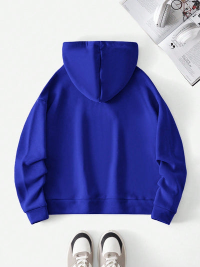 Cottnline sudadera con capucha de algodon con bolsillo canguro, hombros caidos y cordon ajustable