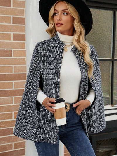 Emery rose abrigo de lana con estilo de capa elegante de unicolor para dama, para otono/invierno