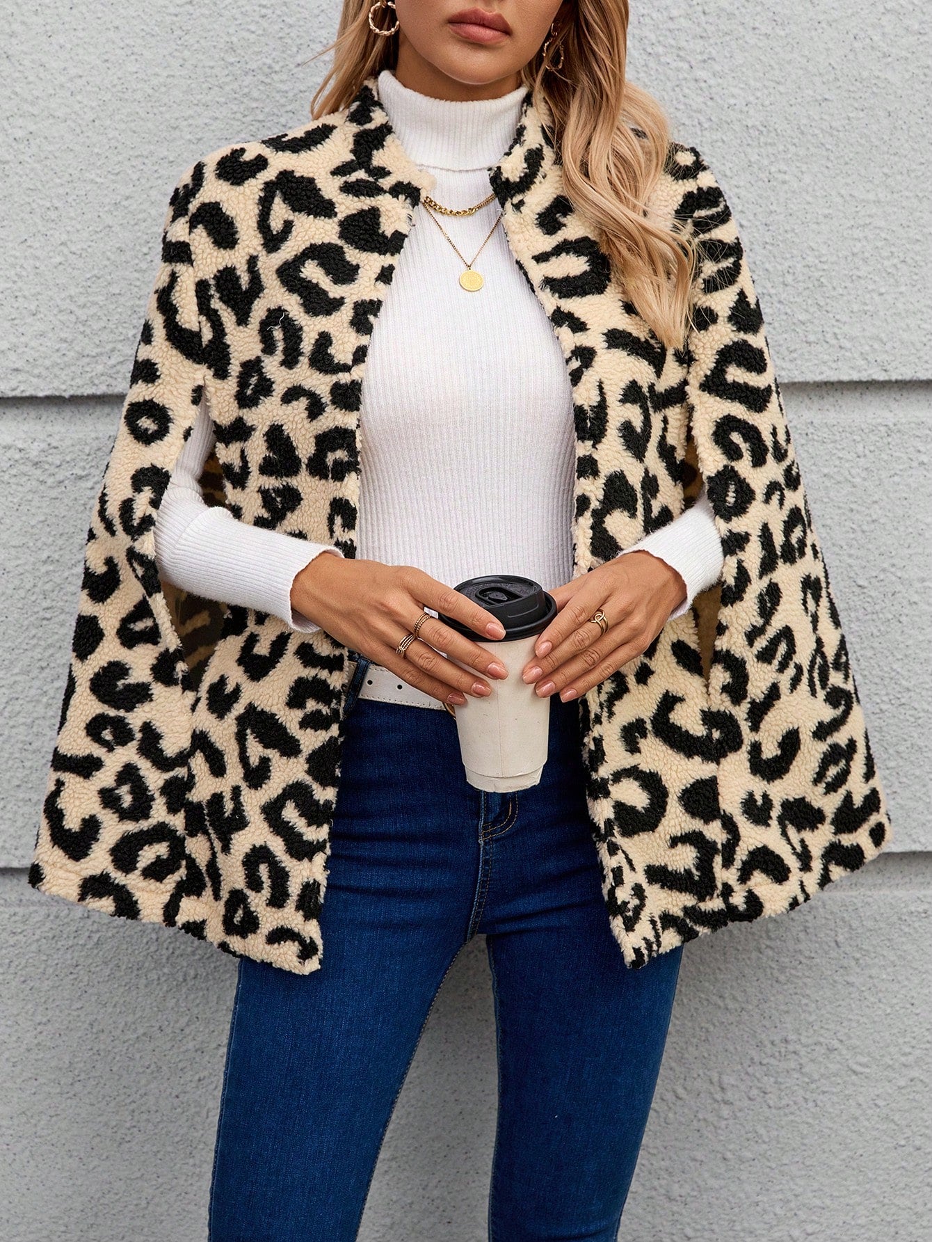 Emery rose ropa de otono para mujer, abrigo de lana con estilo de capa elegante para mujer, ropa de oficina para mujer