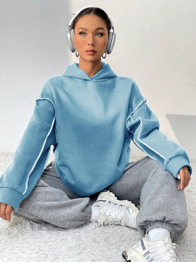 Moosta sudadera con capucha de manga larga y diseno simple para el ocio diario de las mujeres