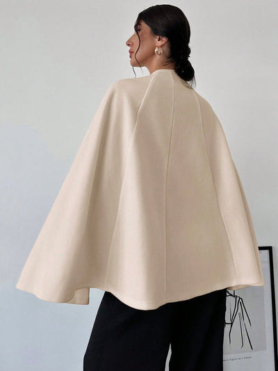 Prive capa/poncho sobrecapa de unicolor elegante y minimalista de color albaricoque para mujer