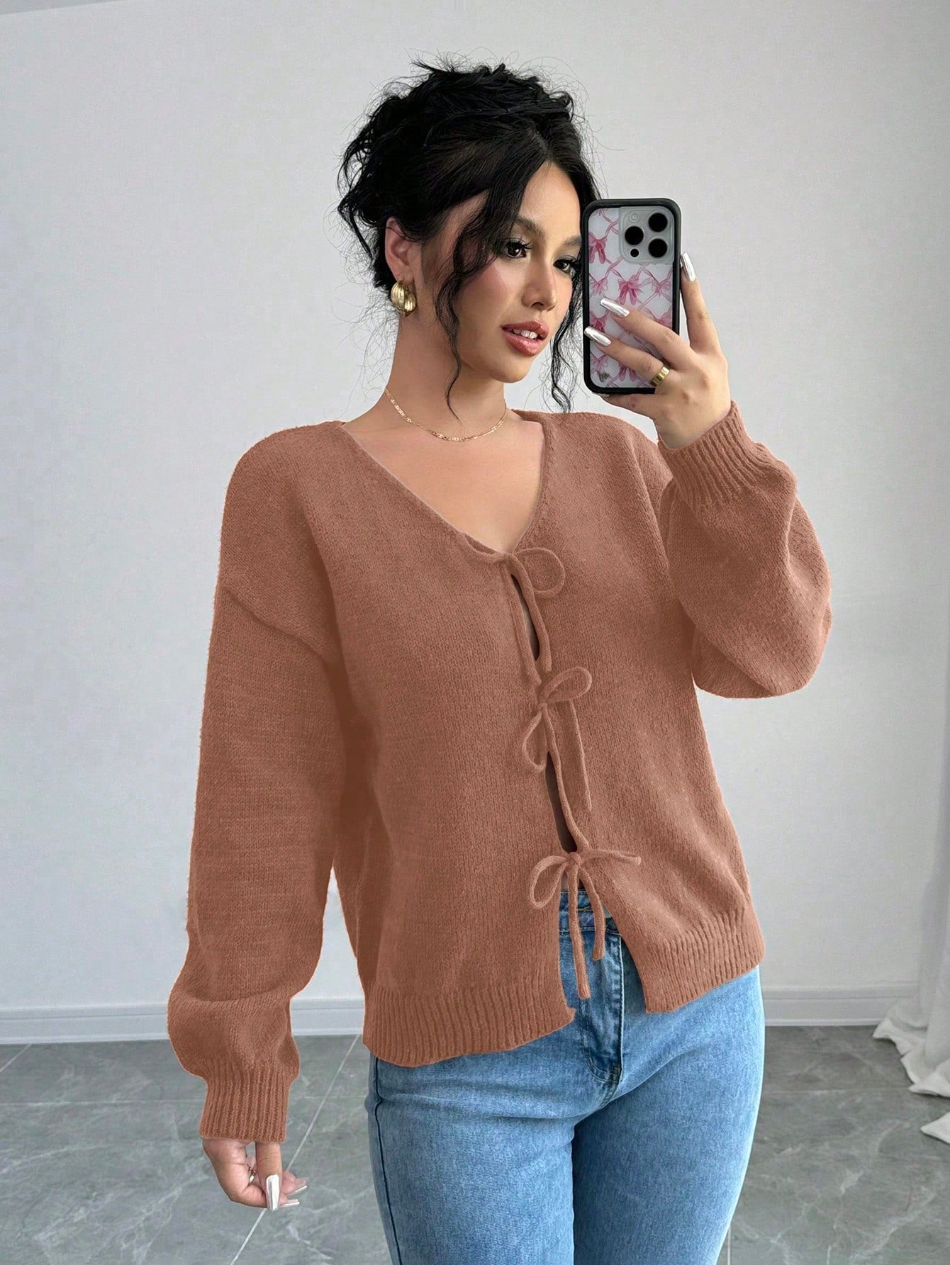 Prive chaqueta de punto con cremallera de unicolor informal, versatil para otono/invierno