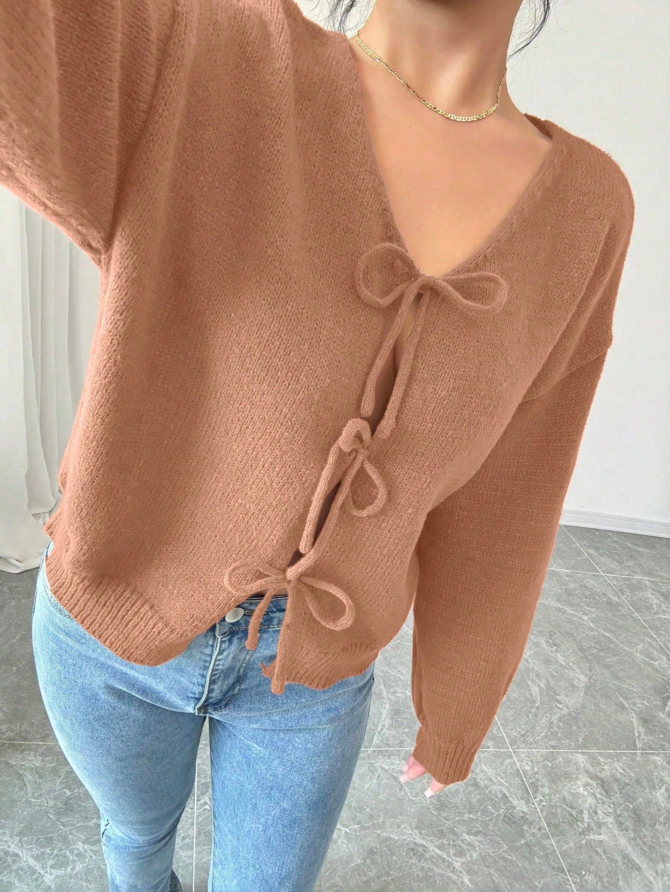 Prive chaqueta de punto con cremallera de unicolor informal, versatil para otono/invierno