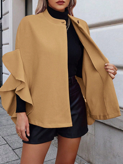 Clasi chaqueta sencilla de unicolor con botones delanteros para mujer, use casual de todos los dias