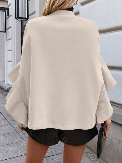 Clasi sueter de lana minimalista de unicolor con botones al frente y manga larga para mujer, uso casual diario