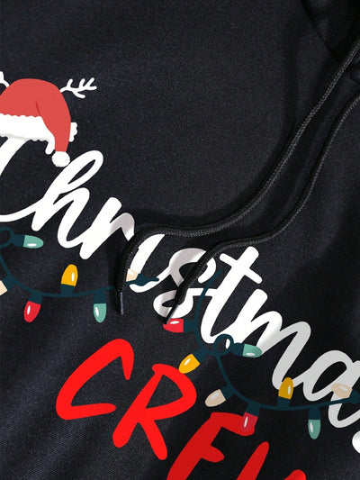 Slayr sudadera con capucha informal de mujer con estampado navideno y cordon
