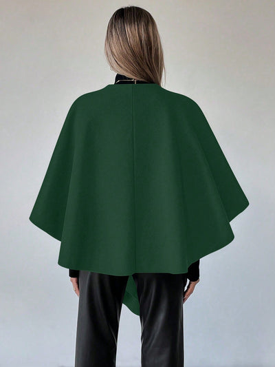 Clasi capa abrigo de lana asimetrica y holgada de diseno de moda de un solo color, para otono/invierno