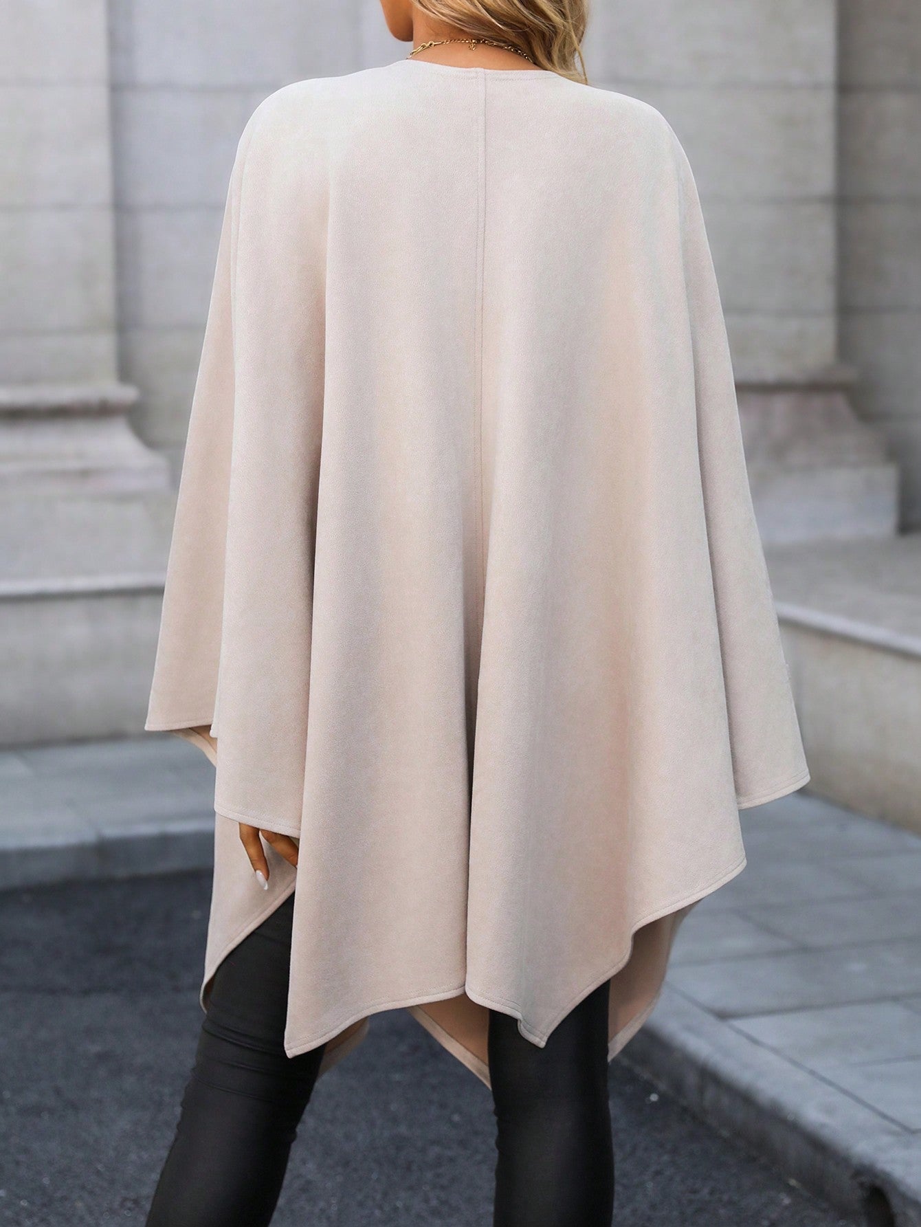 Clasi 1 pieza chaqueta regular con solapa de hebilla de unicolor casual de uso diario para mujer, adecuada para primavera, otono e invierno