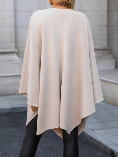 Clasi 1 pieza chaqueta regular con solapa de hebilla de unicolor casual de uso diario para mujer, adecuada para primavera, otono e invierno