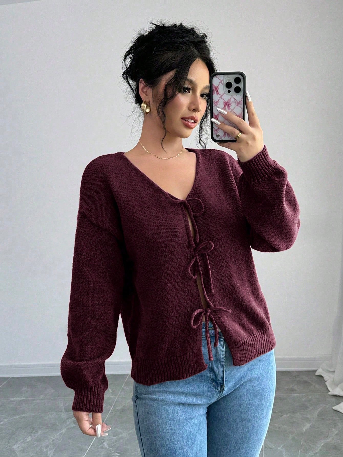Prive chaqueta de punto con cremallera de unicolor informal, versatil para otono/invierno