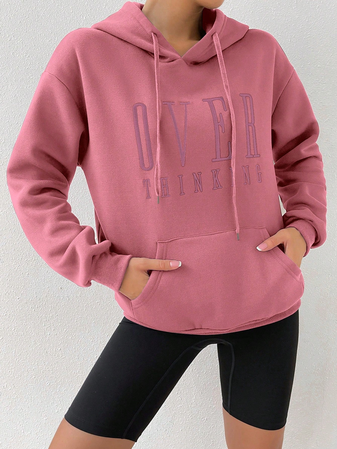 Moosta sudadera con capucha y cordon mujer, estampado "overrensando", otono