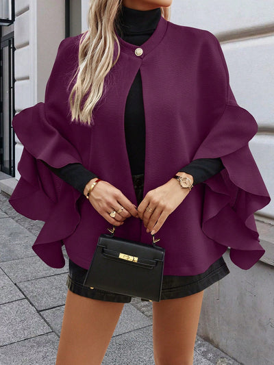 Clasi sueter de lana minimalista de unicolor con botones al frente y manga larga para mujer, uso casual diario