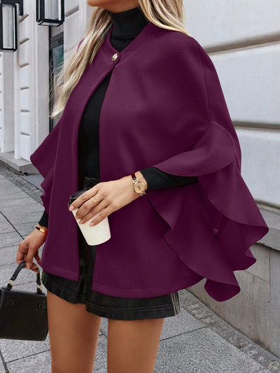 Clasi sueter de lana minimalista de unicolor con botones al frente y manga larga para mujer, uso casual diario
