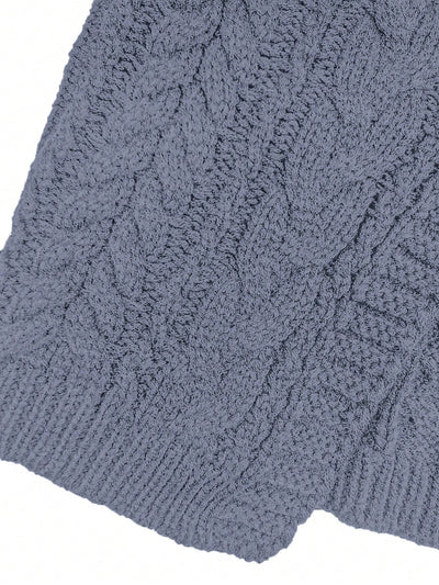 Moosta cardigan informal de manga de globo con nudo delantero de unicolor para otono/invierno