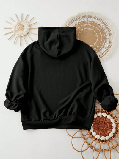 Ezwear jersey holgado de manga larga con estampado de arbol de navidad y texto "feliz navidad" en estilo minimalista y vintage con estampado de leopardo, para mujer