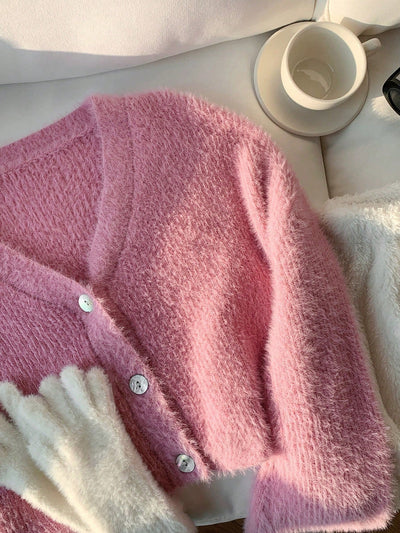 Ezwear chaqueta corta de mujer de manga larga con hombros caidos y unicolor, para otono/invierno