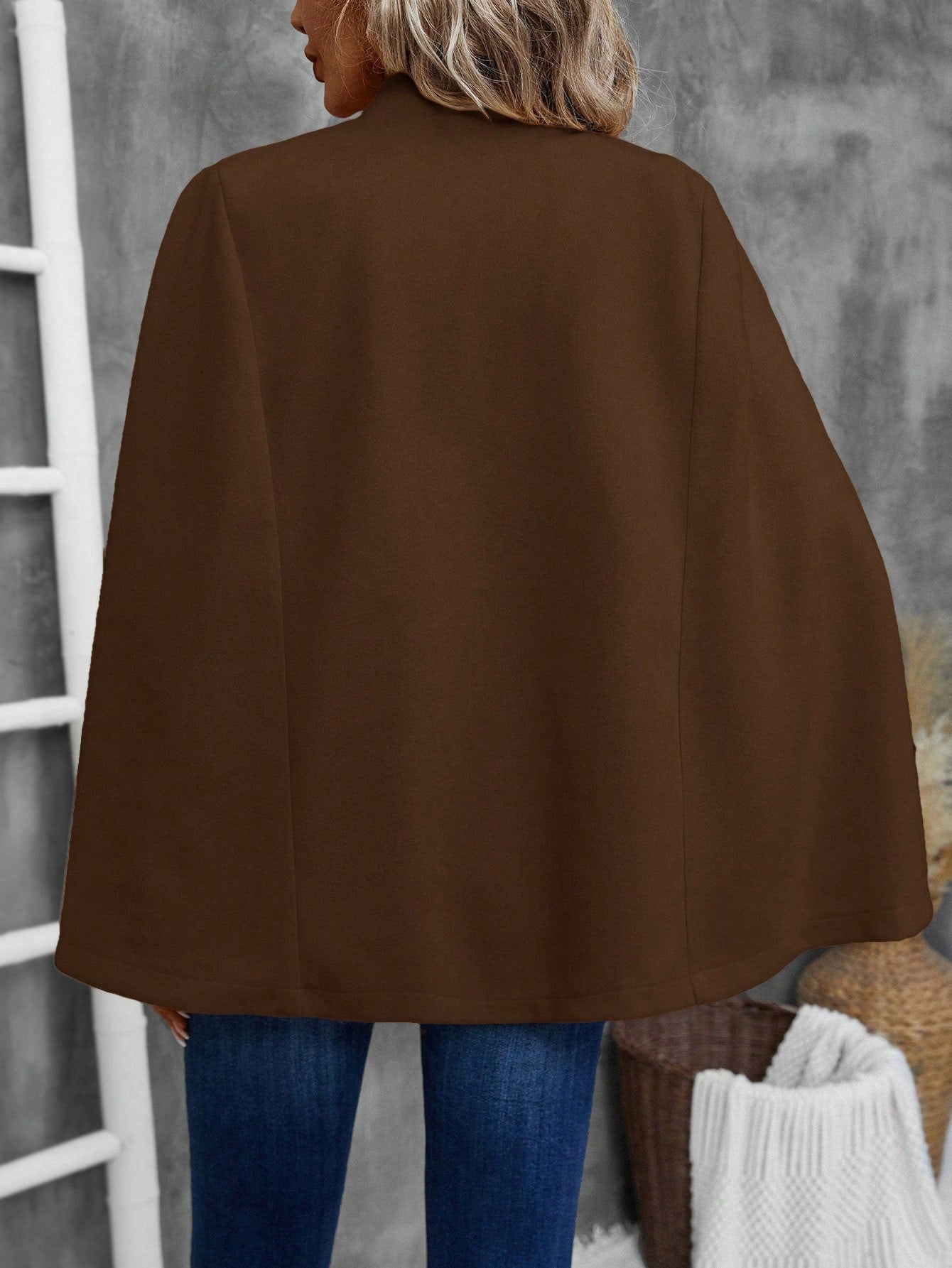 Emery rose ropa de otono para mujer, abrigo de lana con estilo de capa elegante para mujer, ropa de oficina para mujer