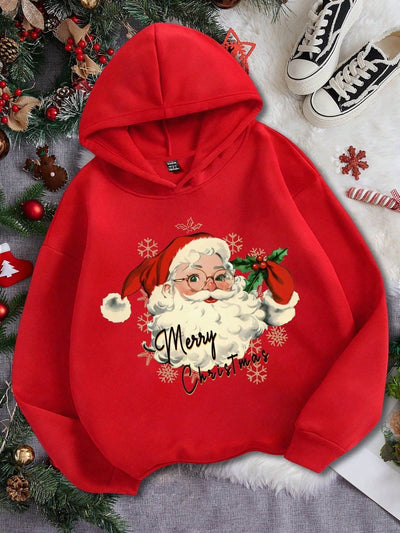 Ezwear jersey holgado de manga larga con estampado de arbol de navidad y texto "feliz navidad" en estilo minimalista y vintage con estampado de leopardo, para mujer