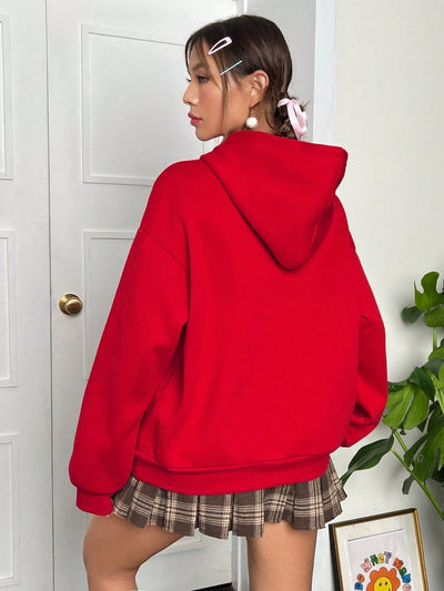 Ezwear jersey holgado de manga larga con estampado de arbol de navidad y texto "feliz navidad" en estilo minimalista y vintage con estampado de leopardo, para mujer