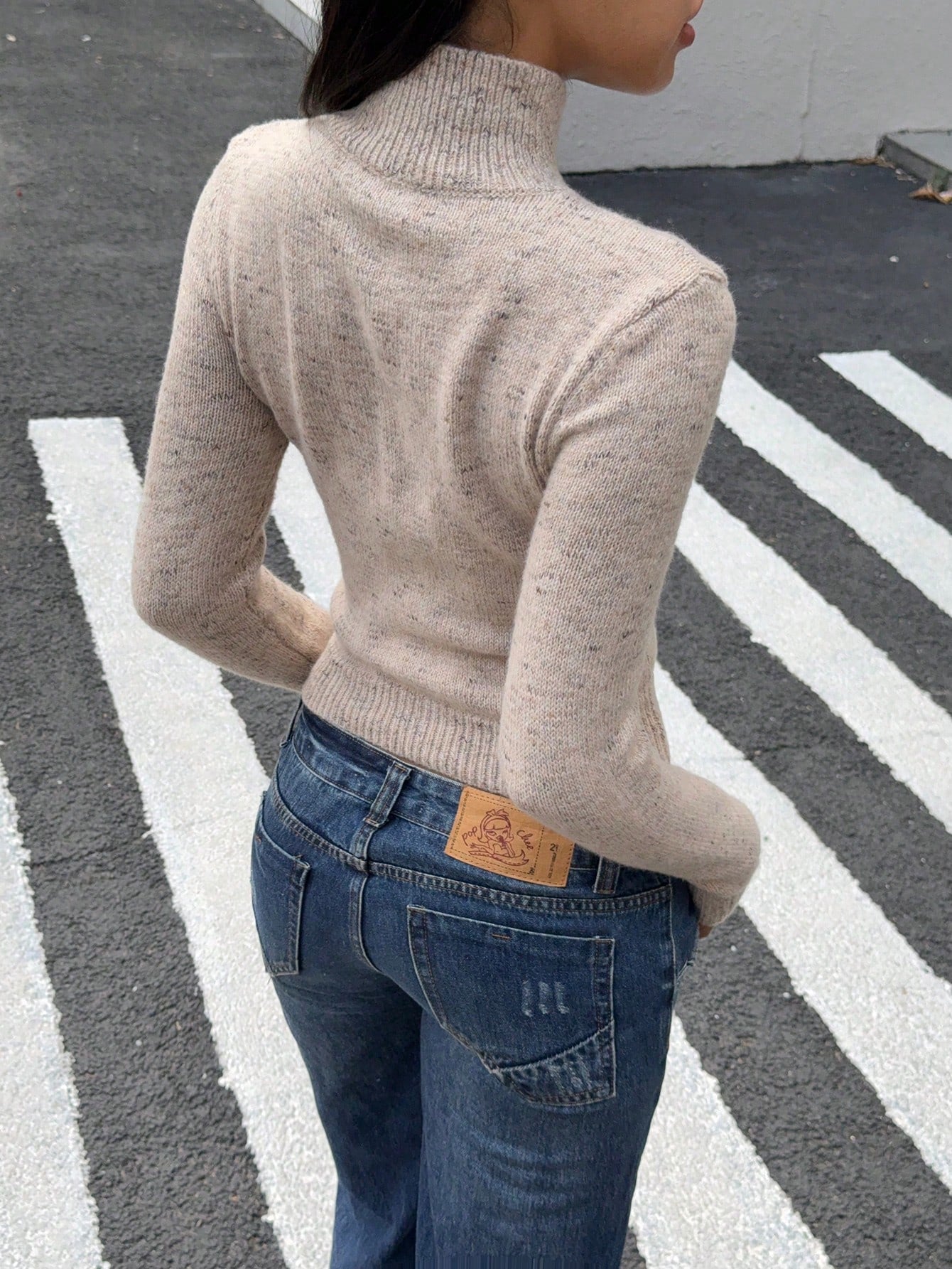 Ezwear sueter de punto con cremallera al frente, de manga larga y estilo informal, para otono/invierno