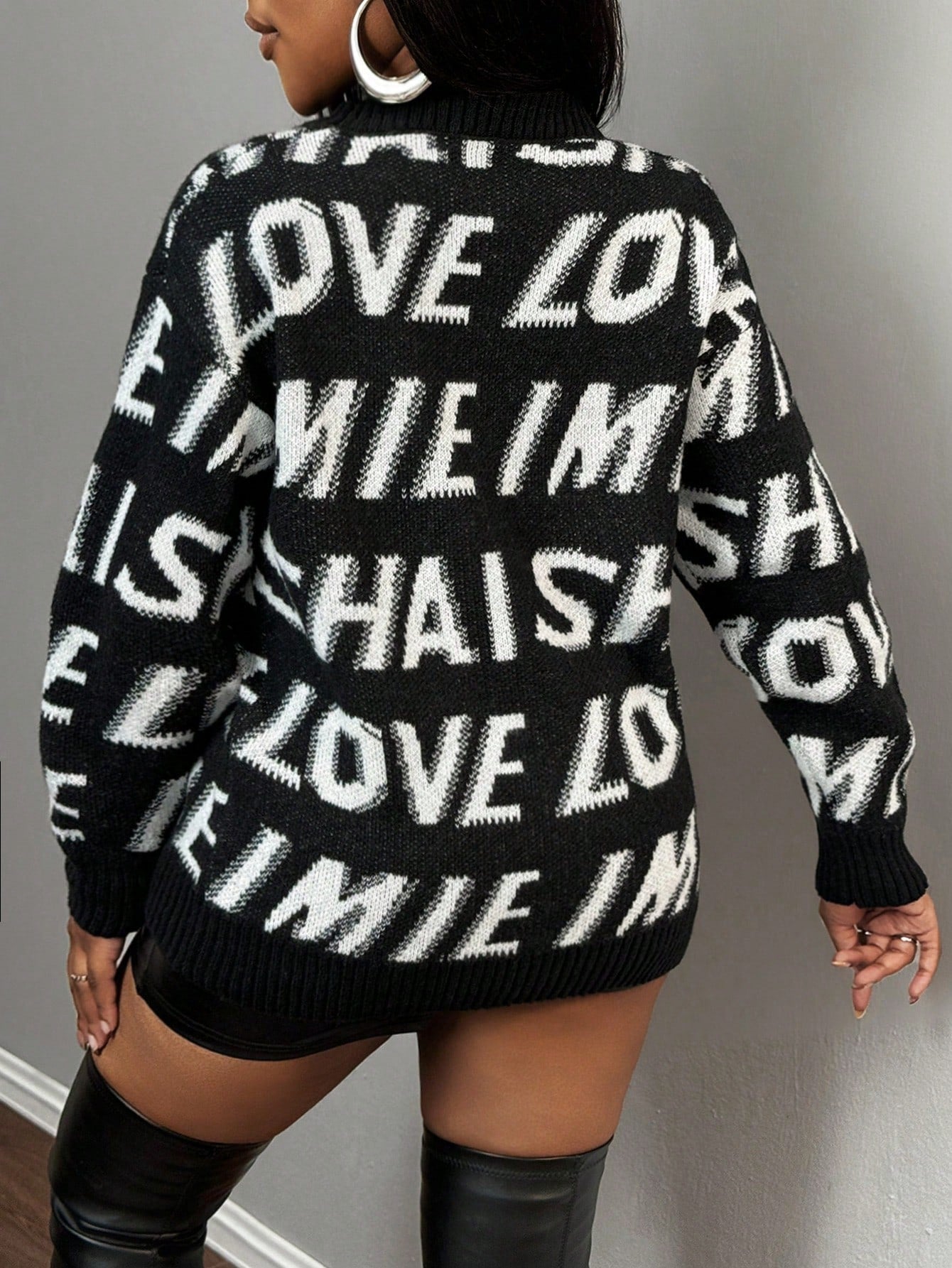 Slayr chaqueta de punto casual con patron asimetrico y contraste de color para mujer